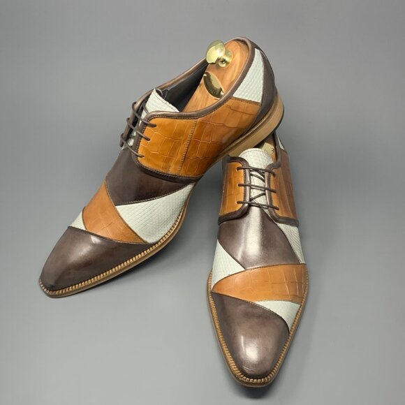 *NEW* / DUCA "Imperio" / Genuine Italian Calfskin / Tri Tone Derby / Men's 14 - Picture 10 of 13